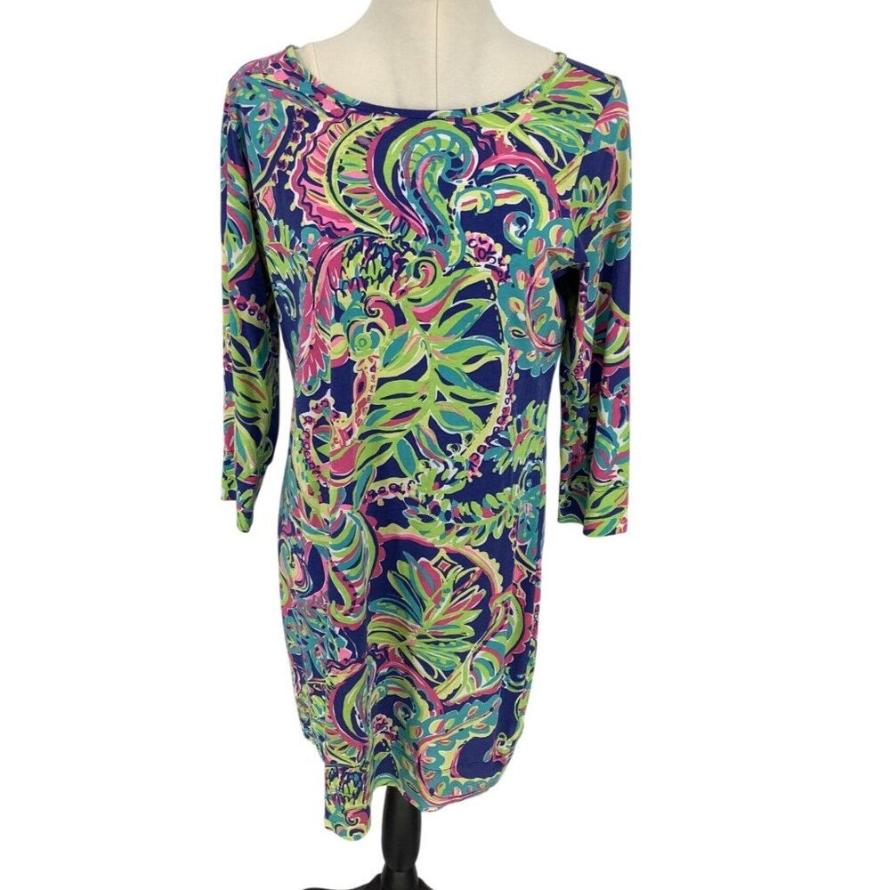 Lilly Pulitzer Marlowe Toucan Play Pink Blue Green Mini Lightweight Dress Large